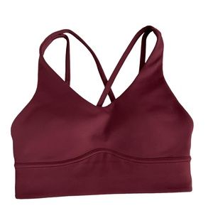 Lululemon In Alignment Longline Bra *Light Support, B/C Cup 4 Red Merlot